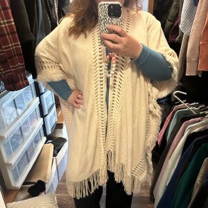 Elegant Cream Fringe Sweater